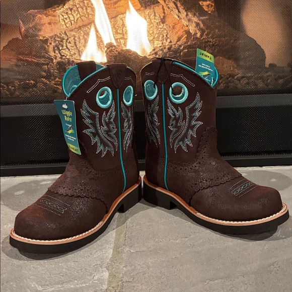 Ariat Fatbaby Cowgirl Royal Chocolate/Fudge Wiggle Room Fit,leather,stitching - Picture 5 of 13